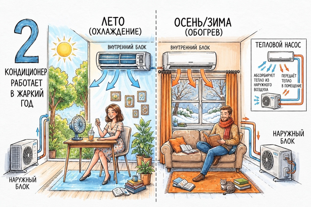 кондиционер работает круглый год