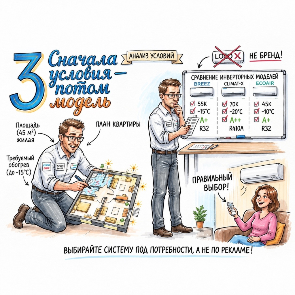 сначала условия - потом модель
