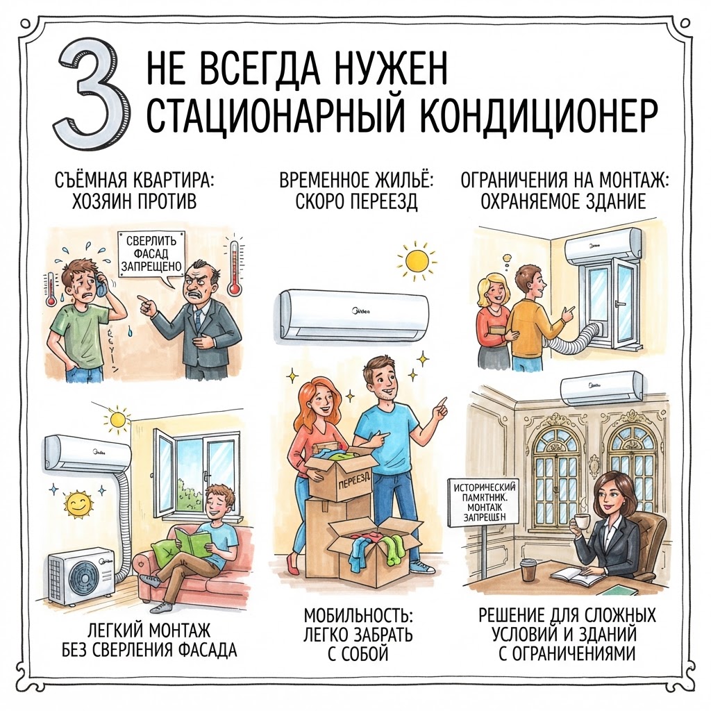 не всегда нужен стационарный кондиционер
