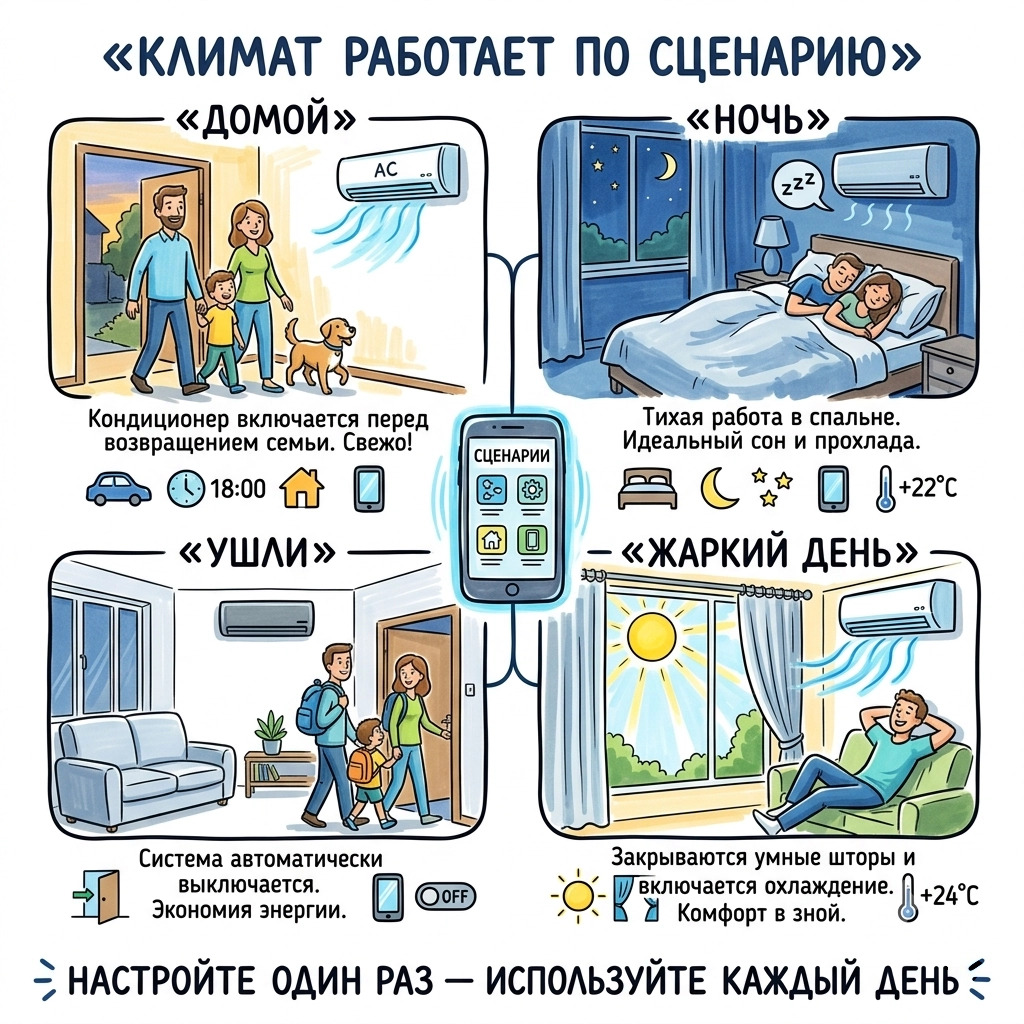 климат работает по сценарию