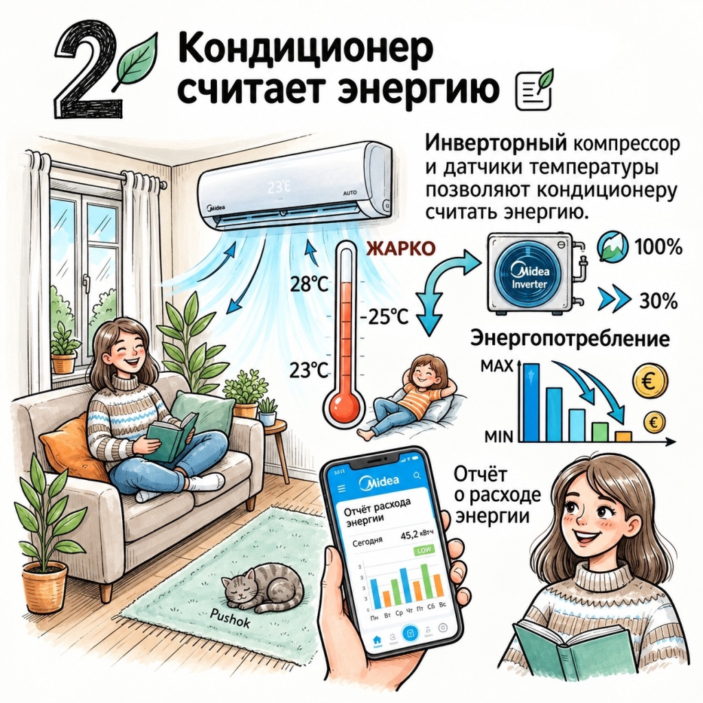 кондиционер считает энергию