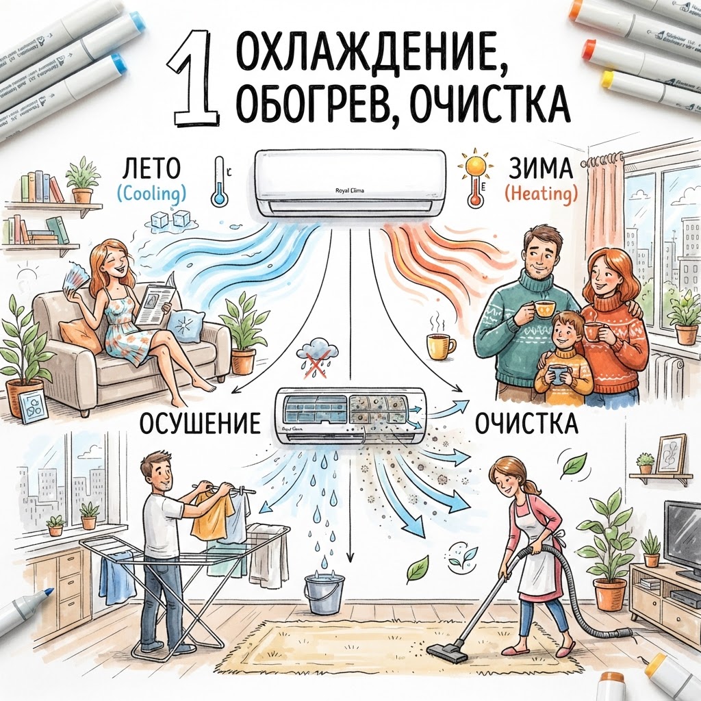 охлаждение, обогрев охлаждение, обогрев