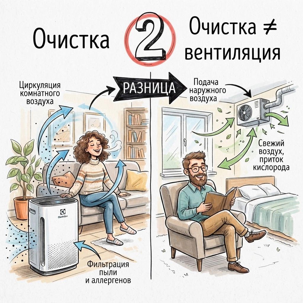 очистка не значит вентиляция