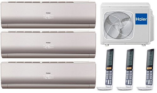 Мульти-сплит система HAIER серии Lightera 4U26HS1ERA / 3x AS09NS5ERA - W/G/B (25м+25м+25м)