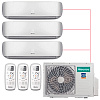 Мульти-сплит система HISENSE серии PREMIUM DESIGN FREE MATCH DC Inverter (3 порта) AMW3-24U4SZD / 3x AMS-09UR4SVETG67 (25м+25м+25м)