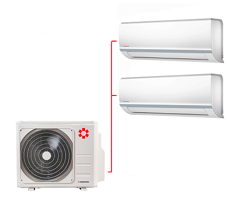 Мульти-сплит система Kentatsu серии Multi YUMO K2MRA50HZRN1 / 2x KSGY26HZRN1 (25м²+25м²)