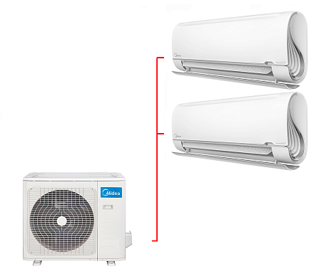 Мульти-сплит система Midea серии M2OD M2OD-18HFN8-Q/Unlimited inverter Multi MMAG2-09N8D0-I (25м²+25м²)