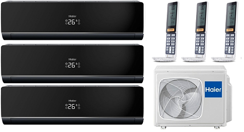 Мульти-сплит система HAIER серии Lightera 4U26HS1ERA / 3x AS09NS5ERA - W/G/B (25м+25м+25м)